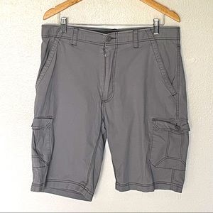 Wear First Hiking Outdoor Fishing Cargo Shorts Size 36 Ripstop Material Gray